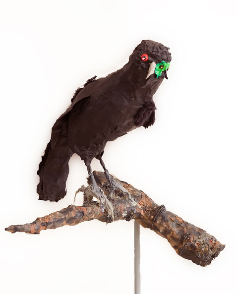 Crow, 2007, Paper wire and acrylic, 12” x 24” x 12”, NFS
