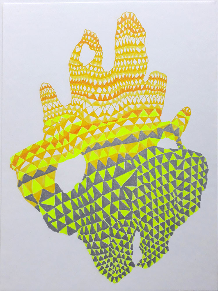 Sophia Allison, Untitled (Sunshine Mesa), 2021, Marker, pen on acid free paper, 8” x 6”