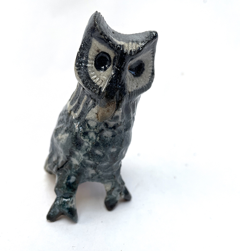 Aaron Murray,Ceramic owl and cat figurines and small – larger owl cups, Many delightful options to choose from, Sizes vary, prices range $24 - $72