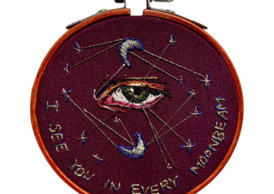 Amber Mustafic Melancholia, 2021 Hand embroidery on cotton 3" diameter