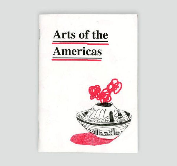 Shh Books Art of the Americas, 2018 Limited edition print of 50, 2nd printing Riso print, thread 7” x 5”