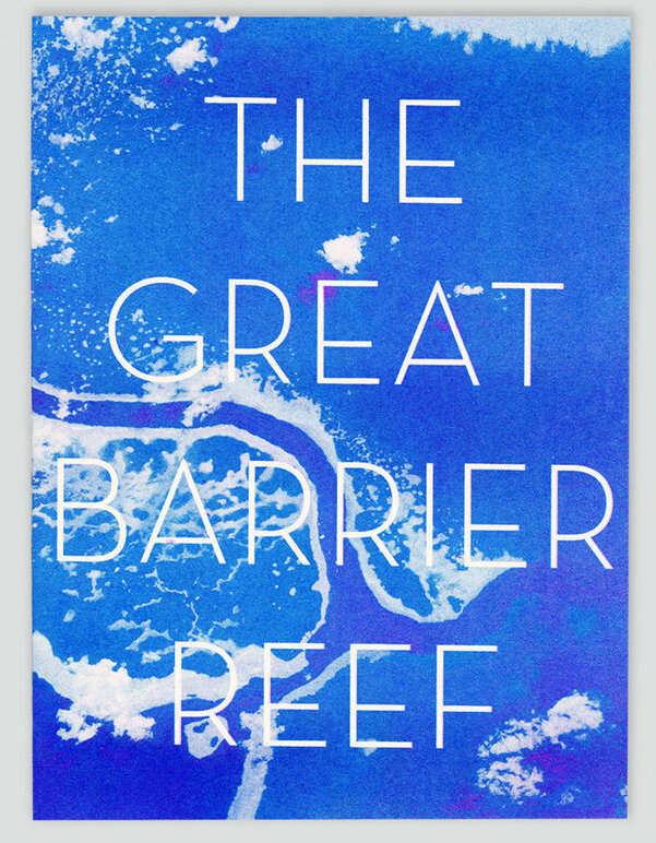 Shh Books The Great Barrier Reef, 2021 Edition of 35 Riso printed, threadbound 20 pages 7” x 5”