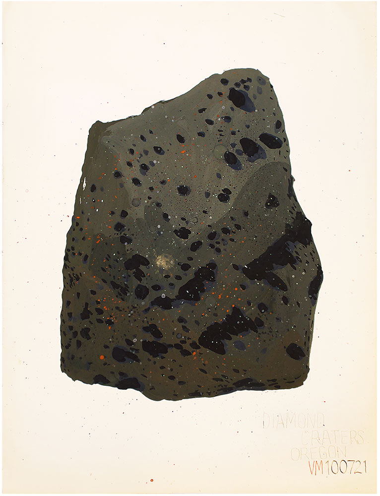 Basalt October 7, 2021 Diamond Craters, Oregon Gouache, ink and graphite on paper 11 ¾” x 9”