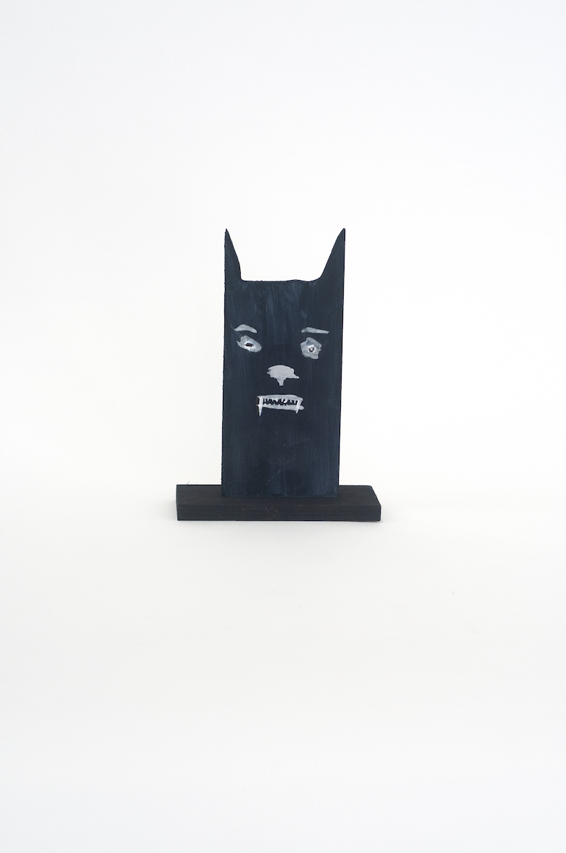 Black Cat, 2022 Mixed media on wood  6" x 7"