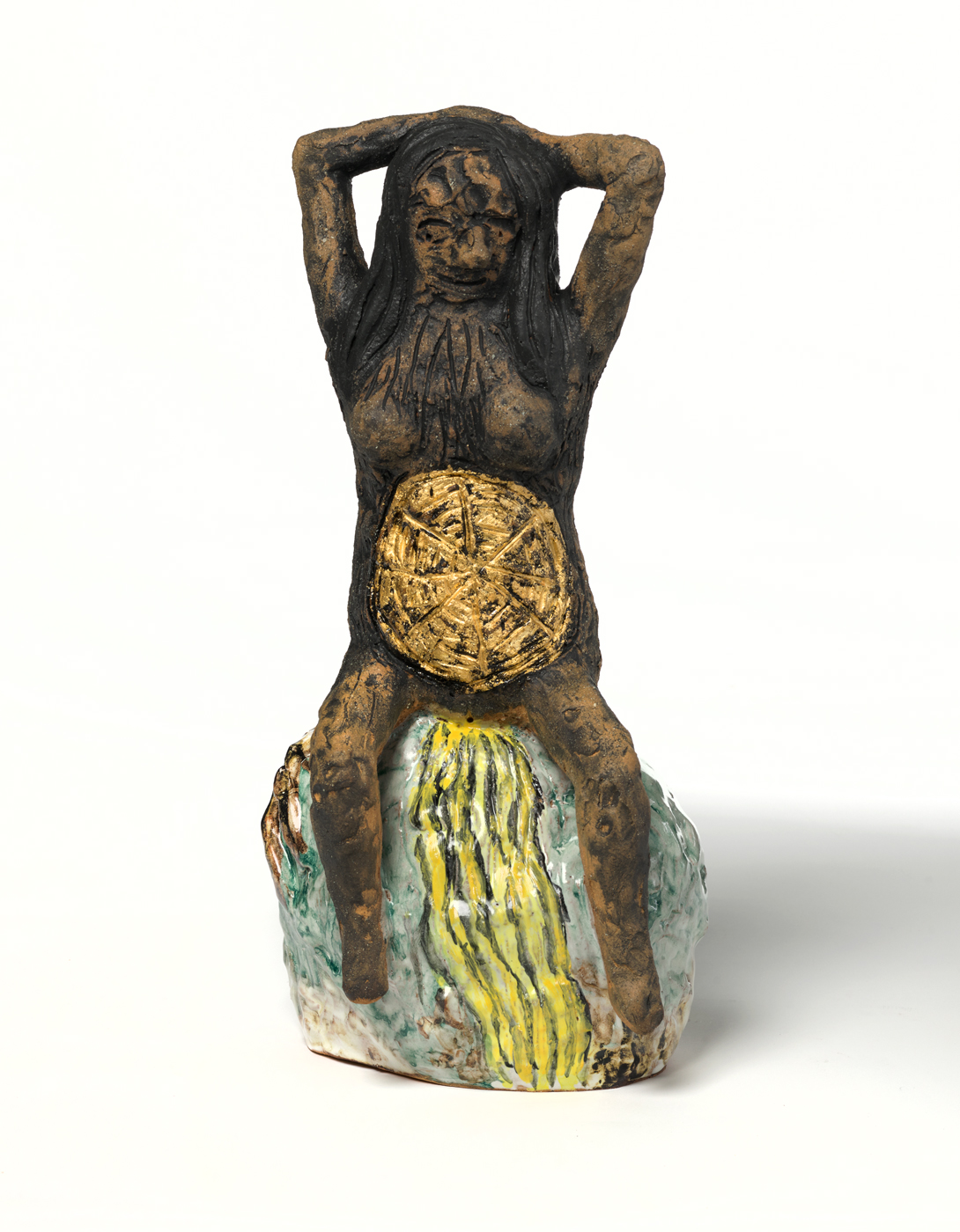 Spider Enchantress, 2022 Mid-range ceramic with overglaze and 23kt gold 19" x 9" x 7" $1800 Available