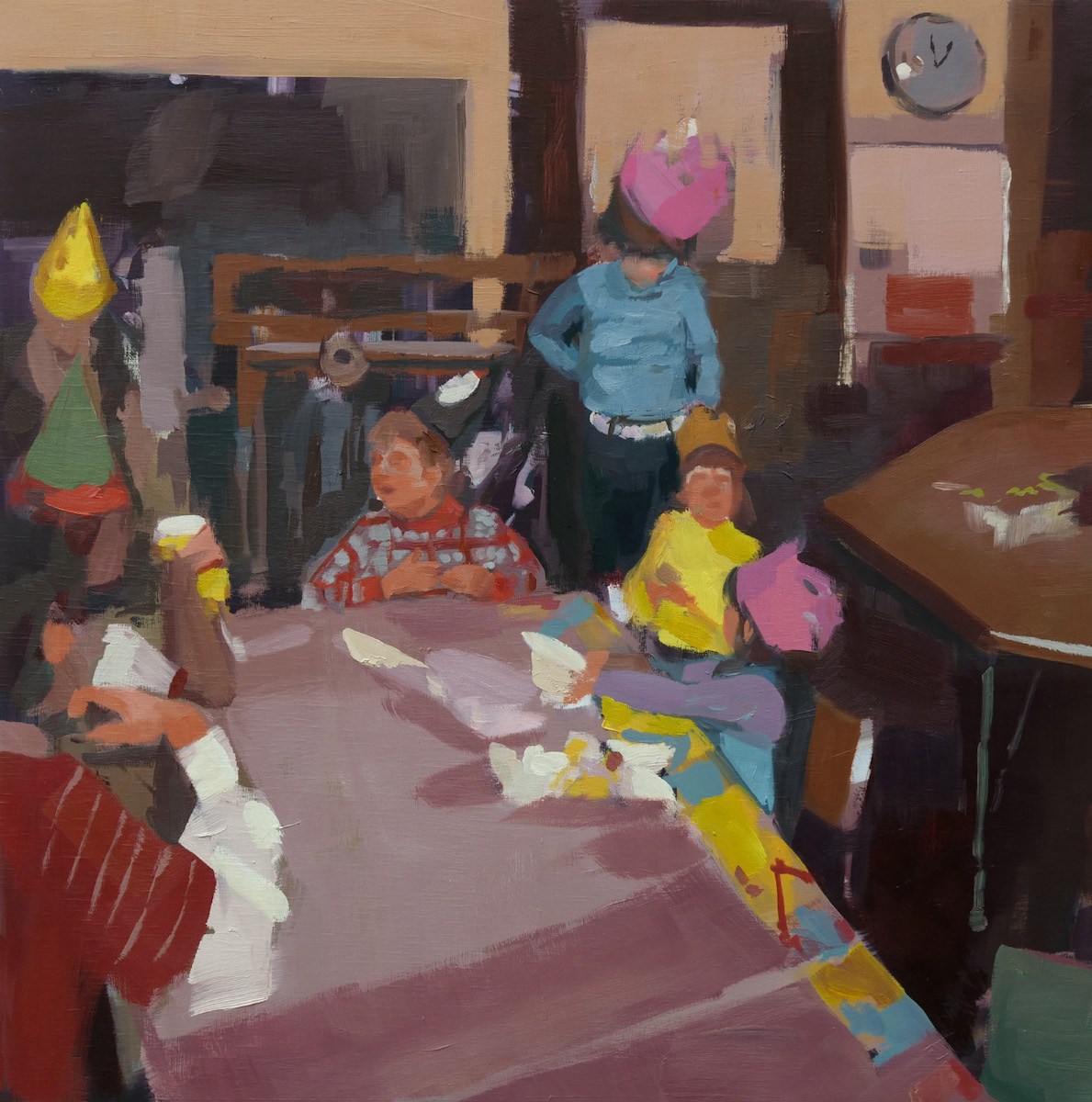 Classroom Party, 2022 Oil on panel 24" x 24"