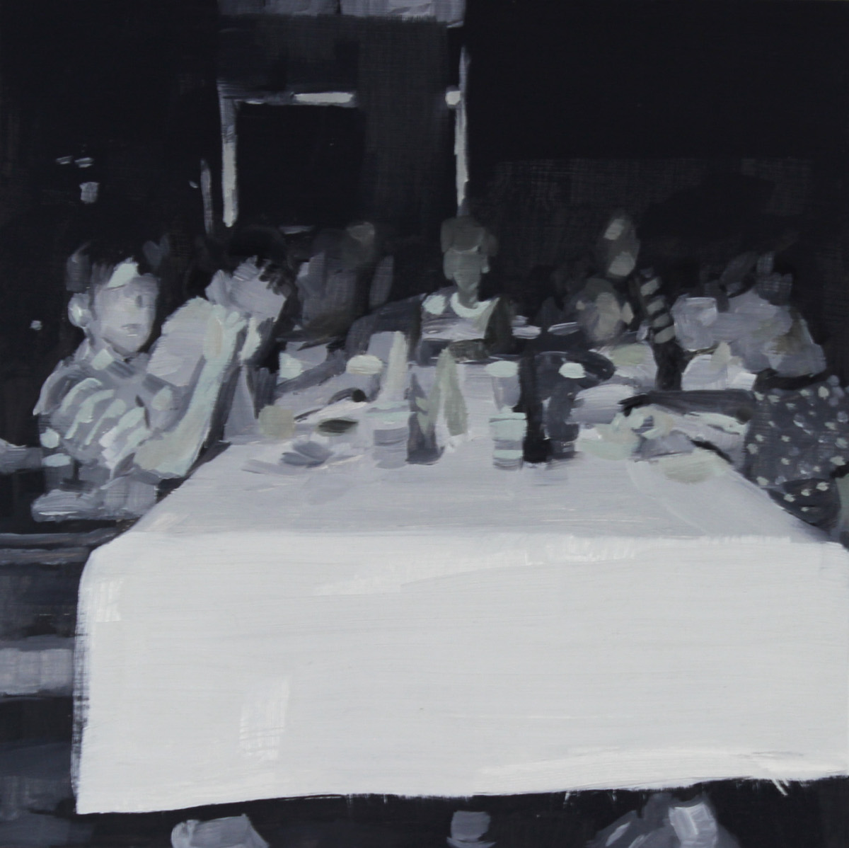 The Loudest Table, 2022 Oil on Panel 10" x 10"
