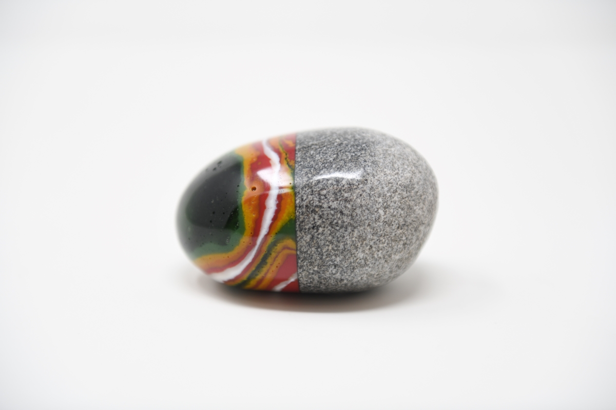 Unconformity #15, 2022 Granite and glass 2 ½ x 4 x 3 inches