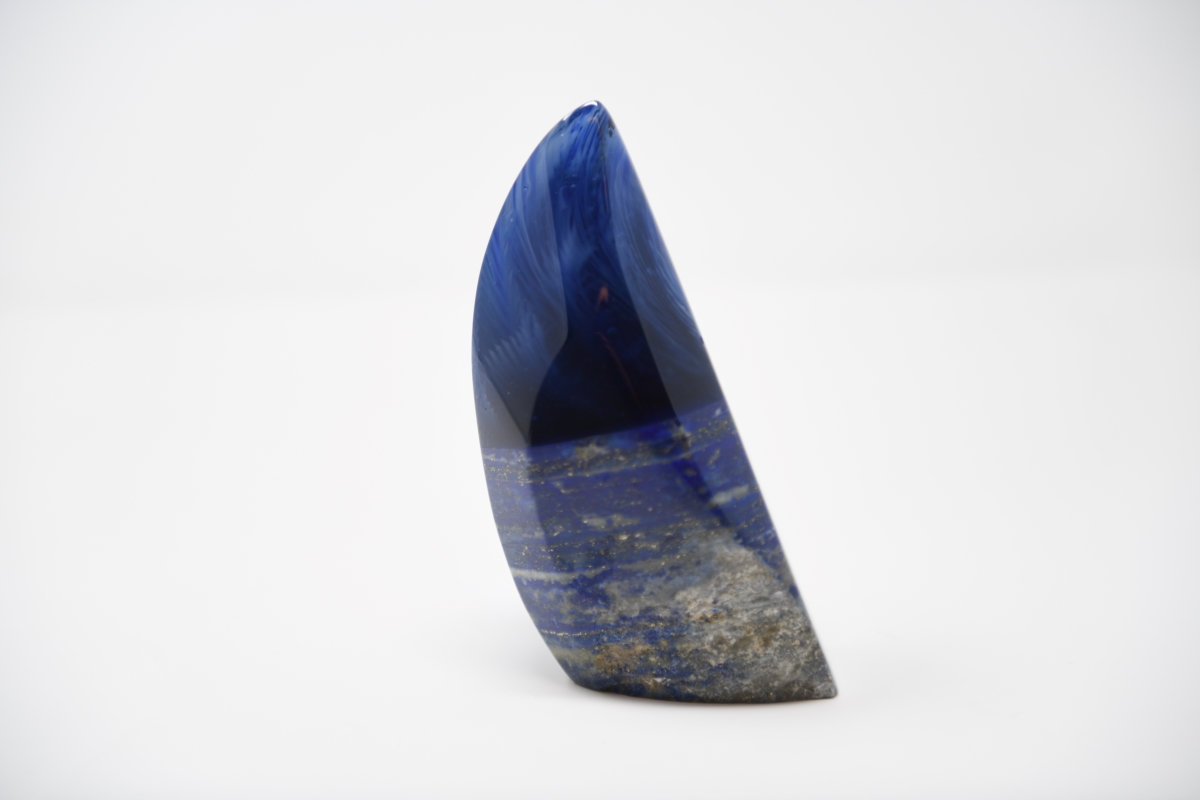 Unconformity #23, 2022 Lapis and glass 6 x 3 ½ x 2 inches