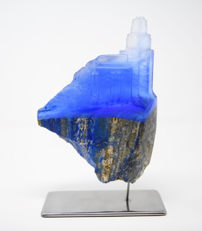 Sky Temple, 2022 Lapis and glass 10 x 6 ½ x 3 inches