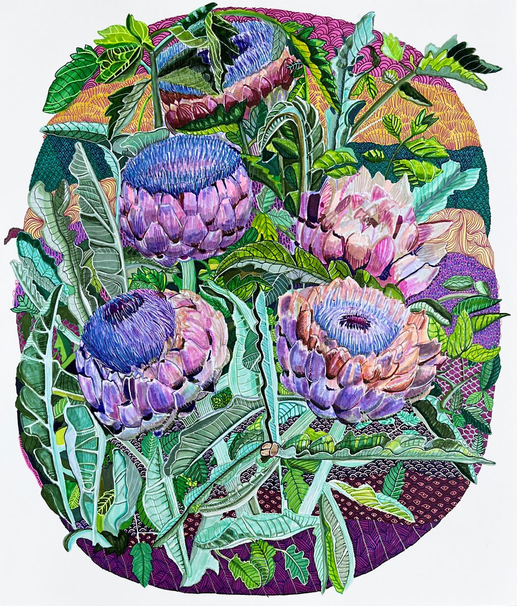 Sophia Allison Untitled (Blooming Purple Artichokes) AMcE Creative Arts